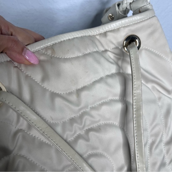 Montblanc Purse Shoulder Bag Starisma Dalila Off White Drawstring Hobo Nylon - Picture 7 of 16